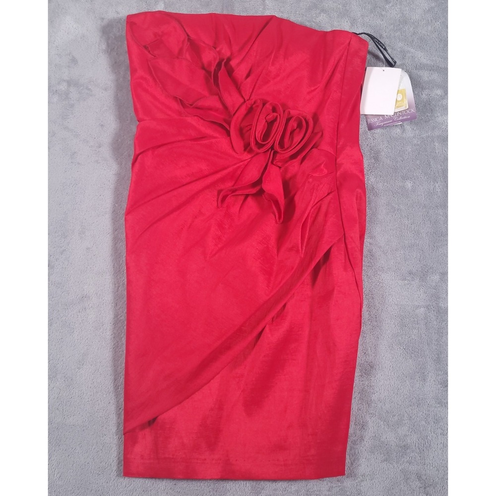 Jessica McClintock Prom Dress Size 8 Red Sleeveless Formal Made in USA 54571